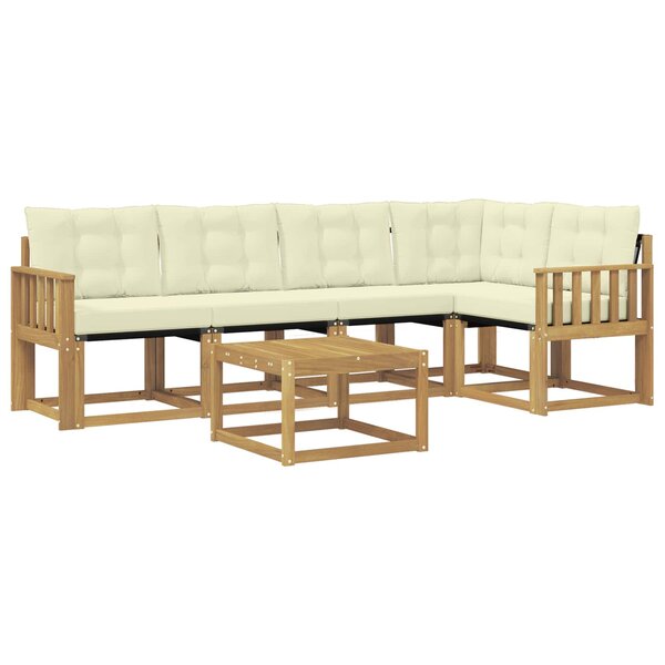 vidaXL Ensemble de canapés d'extérieur 6 pc Blanc et crème