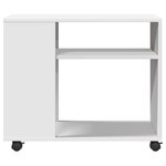 vidaXL Table d'appoint avec roues blanc 70x35x60 cm bois d'ingénierie