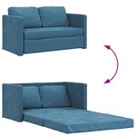 vidaXL Canapé-lit 2 en 1 bleu 122x204x55 cm velours