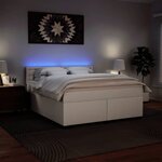 vidaXL Sommier à lattes de lit avec matelas Blanc 180x200cm Similicuir