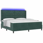 vidaXL Lit à ressorts avec matelas Vert foncé 200 x 200 cm Velours