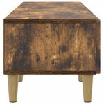 vidaXL Meuble TV Chêne fumé 147 x 34 5 x 30 cm Bois d'ingénierie