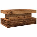 vidaXL Table basse avec lumières LED vieux bois 90x50x40 cm