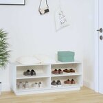 vidaXL Armoire à chaussures Blanc 110x34x45 cm Bois de pin massif
