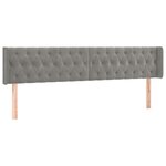 vidaXL Tête de lit à LED Gris clair 183x16x78/88 cm Velours