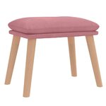 vidaXL Chaise de relaxation avec tabouret Rose Velours