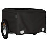vidaXL Remorque de vélo noir et orange 45 kg fer