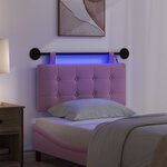 vidaXL Tête de lit suspendue Avec lumière LED Rose Tissu
