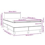 vidaXL Sommier à lattes de lit et matelas et LED bleu foncé 120x210cm velours