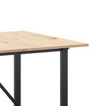 vidaXL Table à manger cadre en O 200x100x75cm bois de pin massif acier