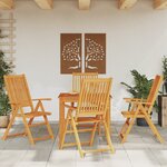 vidaXL Ensemble à manger de jardin 5 Pièces Bois d'acacia solide