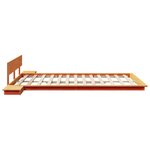 vidaXL Cadre de lit au sol avec tables de chevet Marron ciré 160x200cm Bois massif