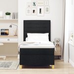vidaXL Lit Box Spring avec Matelas & LED Noir 80x200 cm Tissu