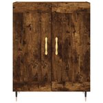 vidaXL Buffet haut Chêne fumé 69 5x34x180 cm Bois d'ingénierie