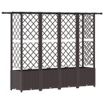 vidaXL Lit Élevé avec Treillis et Toit Marron 202 x 40 x 138 cm PP