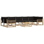 vidaXL Ensemble de canapés d'extérieur 8 Pièces Blanc et noir