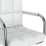 vidaXL Chaises pivotantes à manger lot de 6 blanc similicuir