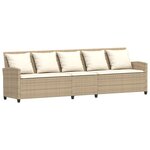 vidaXL Canapé de jardin avec coussins beige résine tressée