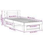 vidaXL Cadre de lit Blanc 90 x 190 cm Bois massif en pin