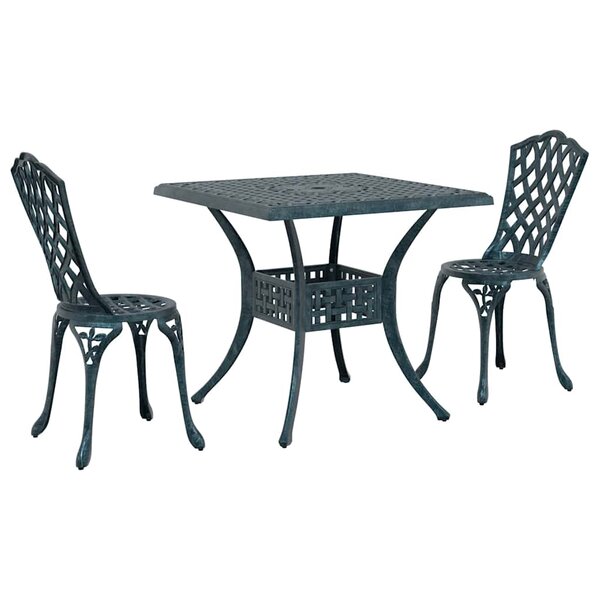 vidaXL Ensemble de tables de jardin 3 Pièces Vert Aluminium coulé