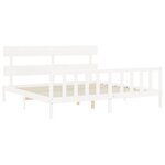 vidaXL Cadre de lit avec tête de lit blanc 200x200 cm bois massif