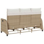 vidaXL Canapé de jardin inclinable coussins forme de L beige polyrotin