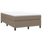 vidaXL Sommier à lattes de lit avec matelas taupe 120x190 cm tissu