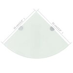 vidaXL Étagère de coin avec supports chromés Verre Blanc 35 x 35 cm