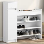 vidaXL Armoire à chaussures blanc 100 5x28x100 cm bois d'ingénierie