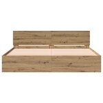 vidaXL Cadre de Lit avec Tête en Chêne – 180 x 200 cm  en bois reconstitué.
