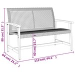 vidaXL Banc de jardin beige 112 cm résine tressée et bois d'acacia