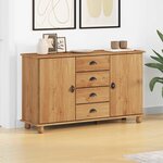 vidaXL Buffet avec tiroir Marron 133 5 x 40 x 79 cm Bois massif en pin