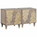 vidaXL Cabinet de chevet 2 Pièces Gris 40 x 33 x 46 cm