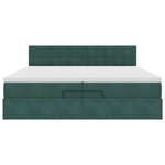 vidaXL Cadre de lit ottoman avec matelas vert foncé 200x200 cm velours