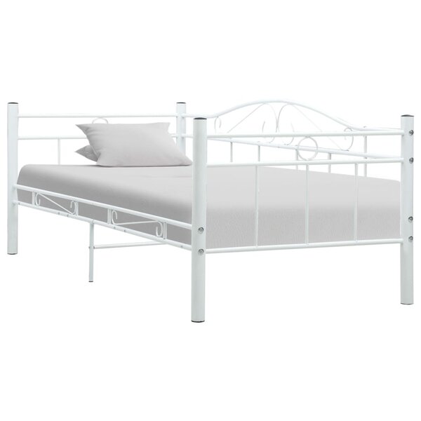 vidaXL Cadre de lit de repos Blanc Métal 90 x 200 cm