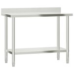 vidaXL Table de travail de cuisine avec étagère 110x55x150 cm inox