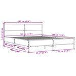 vidaXL Cadre de lit chêne sonoma 120x200 cm bois d'ingénierie et métal