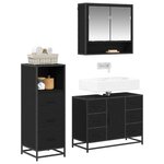 vidaXL Ensemble de mobilier de salle de bain 3 Pièces Chêne noir