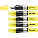 Surligneur LUMINATOR Niveau Visible Pointe Biseautée Jaune x 5 STABILO