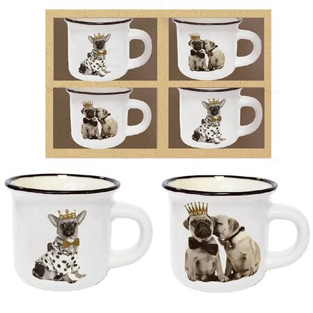 Set expresso 4 tasses - les chiens