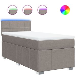 vidaXL Sommier à lattes de lit avec matelas Taupe 100x200 cm Tissu