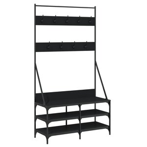 vidaXL Porte-vêtements et rangement des chaussures noir 100x40x184 cm