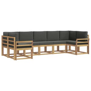 vidaXL Ensemble de canapés d'extérieur 7 Pièces Blanc et anthracite