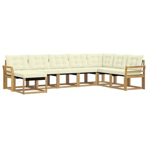 vidaXL Ensemble de canapés d'extérieur 8 Pièces Blanc et crème
