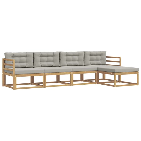 vidaXL Ensemble de canapés d'extérieur 4 pc Blanc et gris clair