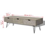 Vidaxl meuble tv avec 3 tiroirs 120 x 40 x 36 cm gris