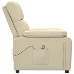 vidaXL Fauteuil de massage Crème Tissu