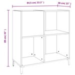 vidaXL Armoire à disques noir 84 5x38x89 cm bois d'ingénierie