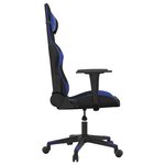 vidaXL Chaise de jeu Noir et bleu Similicuir