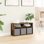 vidaXL Basboard avec tiroir Chêne fumé 72 x 22 5 x 38 cm